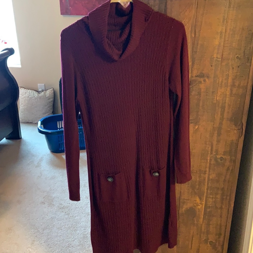 Wine colored Sweater dress. Size M